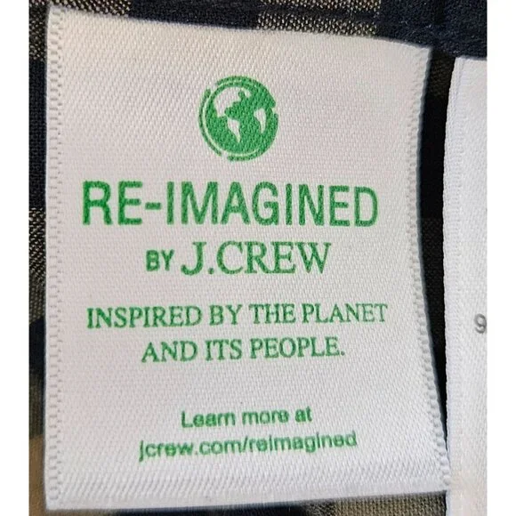 J. Crew Men Size XL Slim Fit Stretch Button Up Shirt Check Retro Organic Cotton - Picture 8 of 9